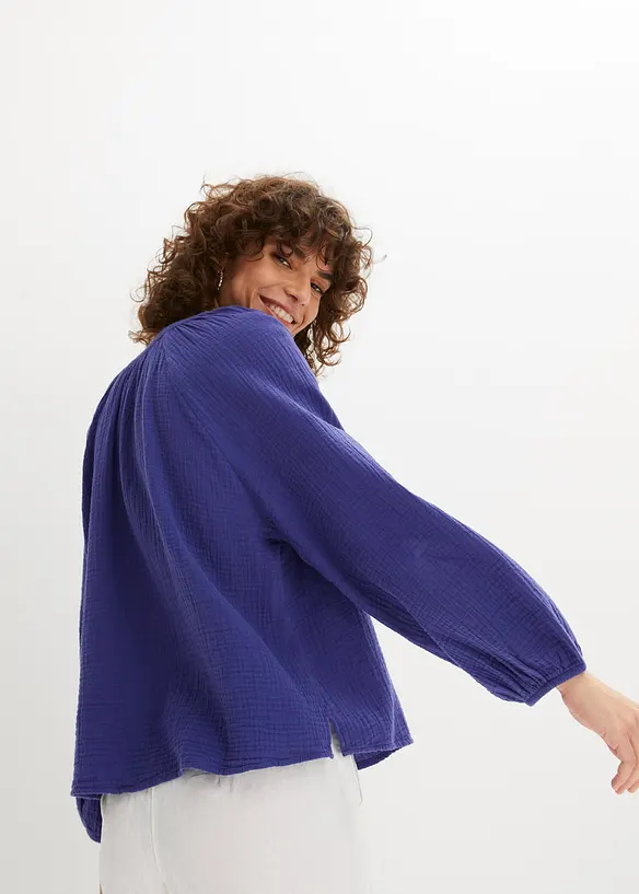 Blouse oversize en gaze de coton, bonprix