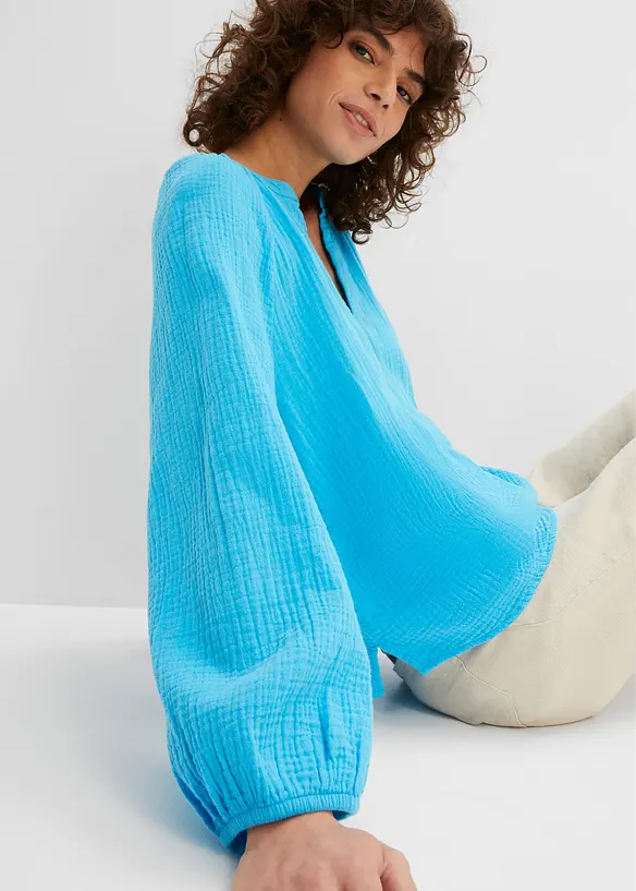 Oversize-Bluse aus Musselin, bonprix