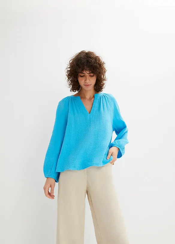 Oversize-Bluse aus Musselin, bonprix