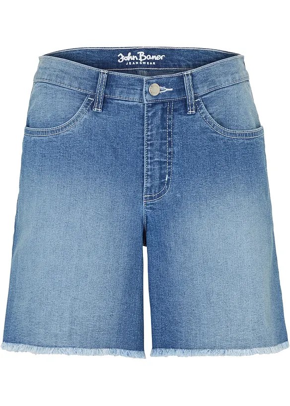 Short en jean, taille mi-haute, extensible, bonprix
