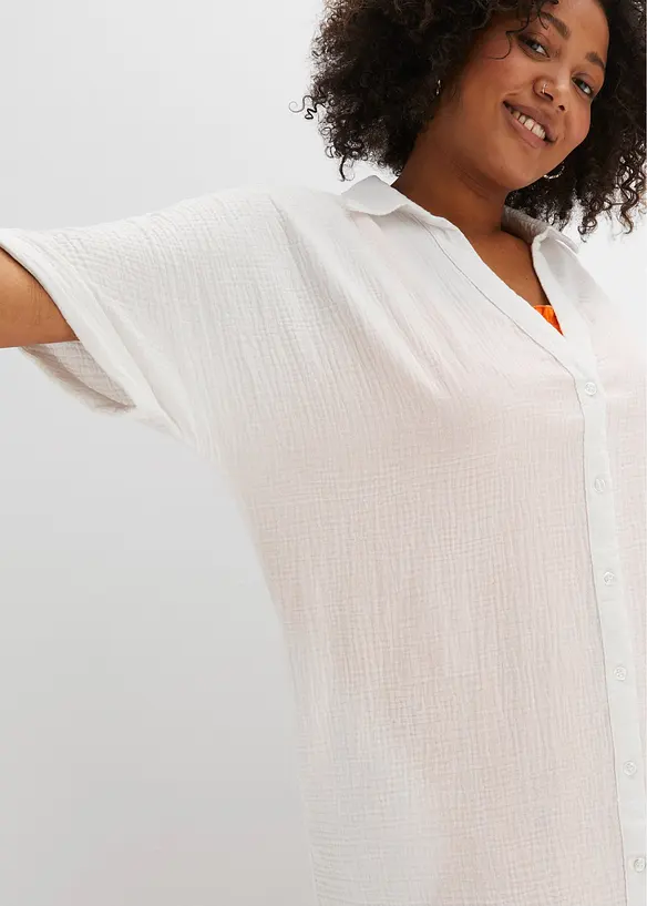 Oversize-Longbluse aus softem Musselin, bonprix