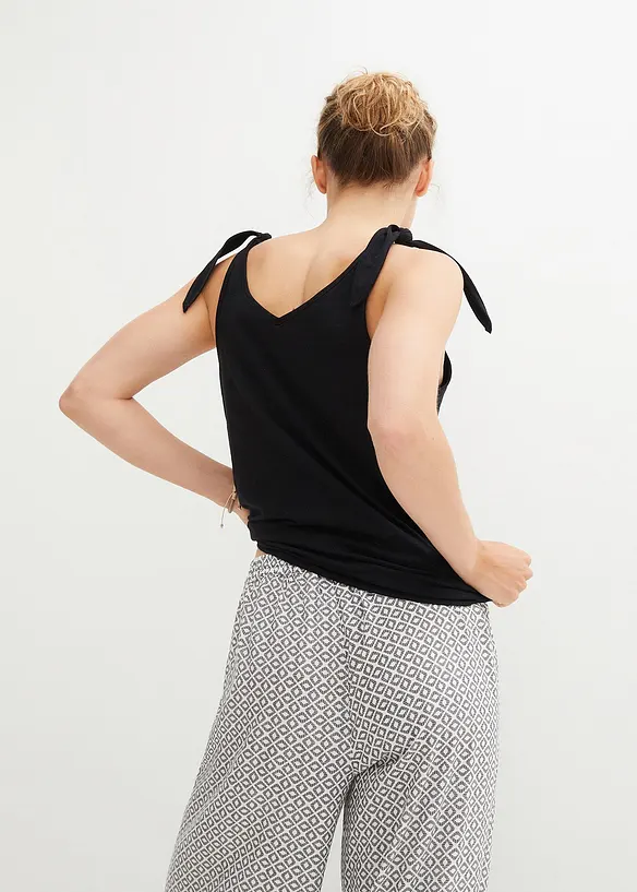 Top mit Knotendetails aus Bio-Baumwolle, bonprix