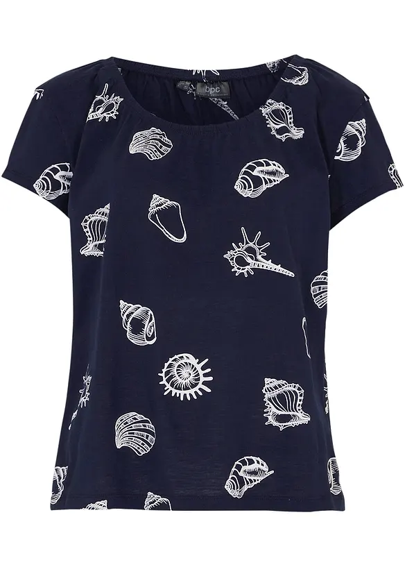 Bedrucktes Shirt mit Rundhalsausschnitt aus Bio-Baumwolle, bonprix
