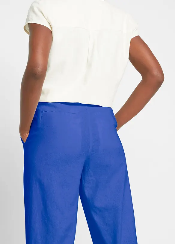 Pantalon palazzo en lin mélangé, coupe très large, bonprix