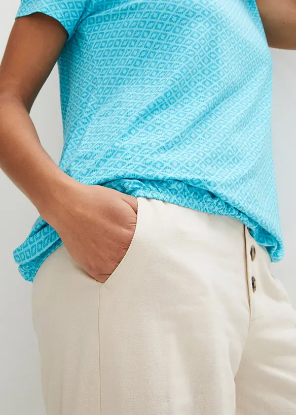 Shirt mit Gummizug, Kurzarm, bonprix