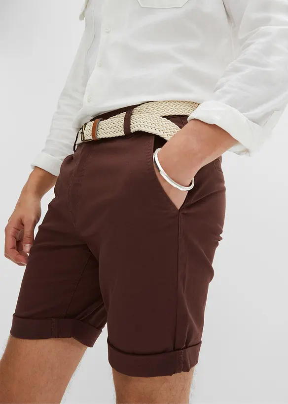 Bermuda chino extensible avec ceinture, Regular Fit, bonprix
