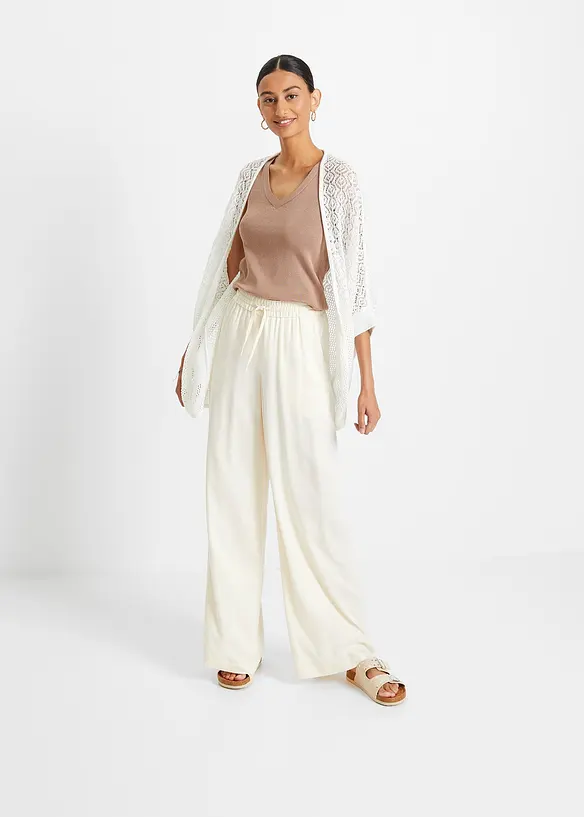 Longstrickjacke mit Lochmuster, bonprix