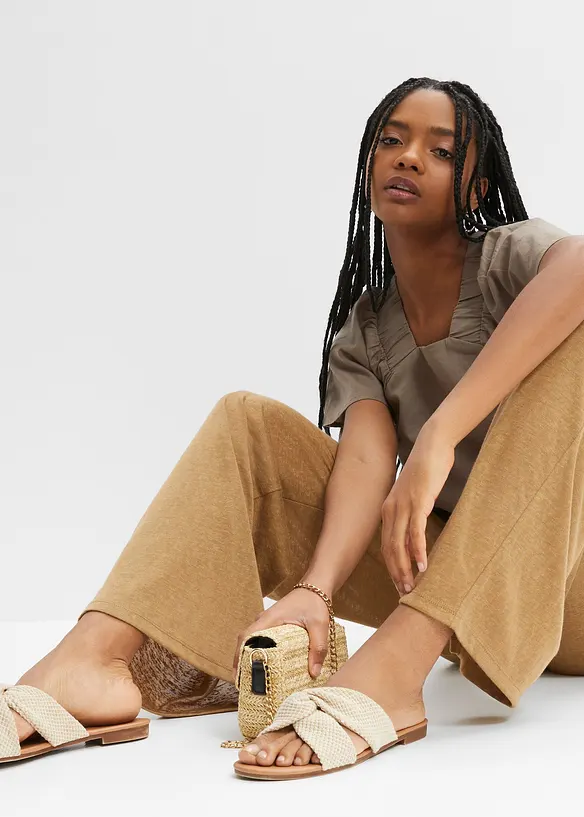 Pantalon transparent à taille élastiquée, bonprix