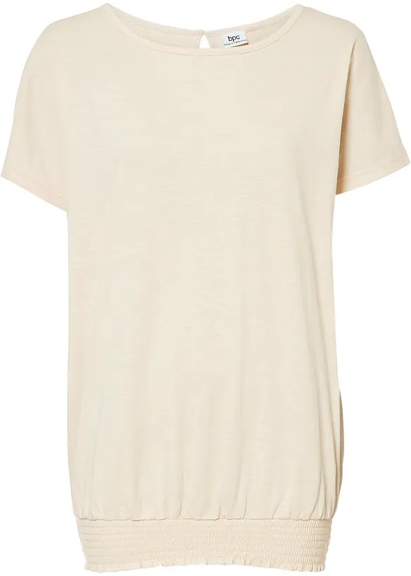 Flammgarn-Shirt aus Bio-Baumwolle mit Smockbund, bonprix