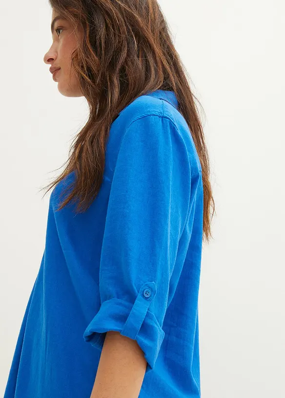 Leinen-Bluse, 3/4-Arm, bonprix