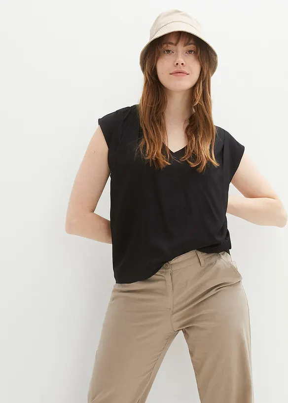 Blouse manches courtes en viscose fluide, bonprix