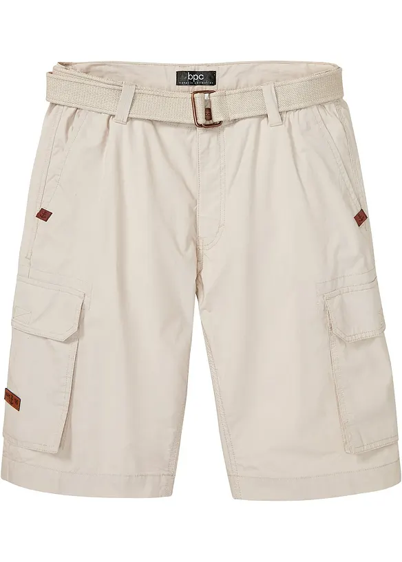 Bermuda cargo avec ceinture et taille élastiquée, Regular, bonprix