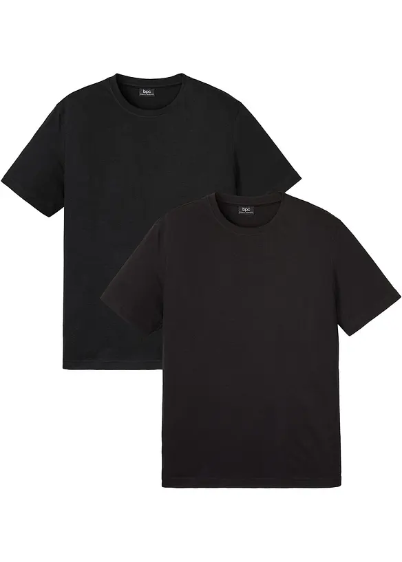 Lot de 2 T-shirts 100% coton, bonprix