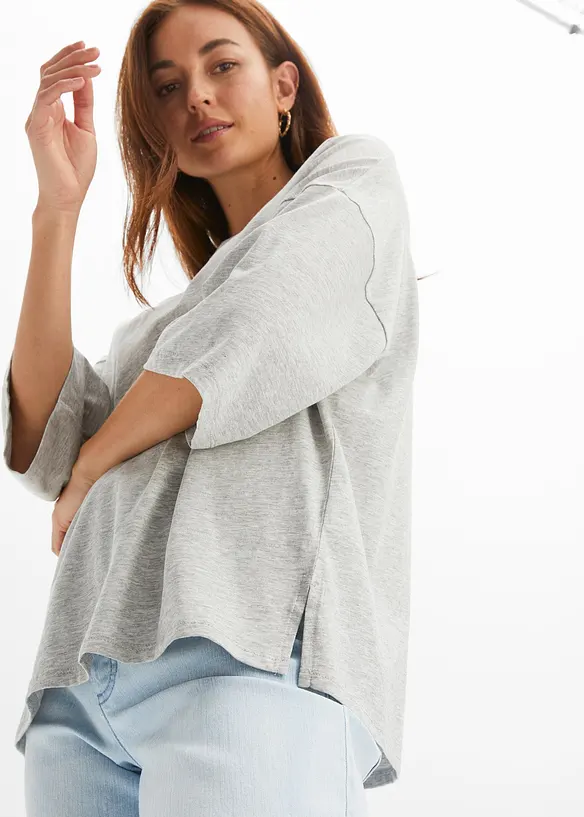 Oversize-Shirt aus elastischem Bio-Baumwoll-Mix, bonprix
