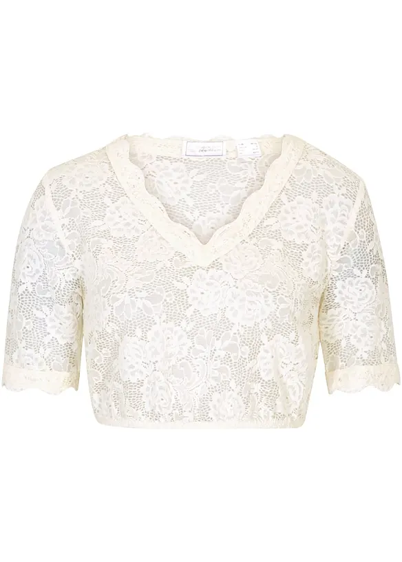 Blouse Dirndl en dentelle avec bouton, bonprix