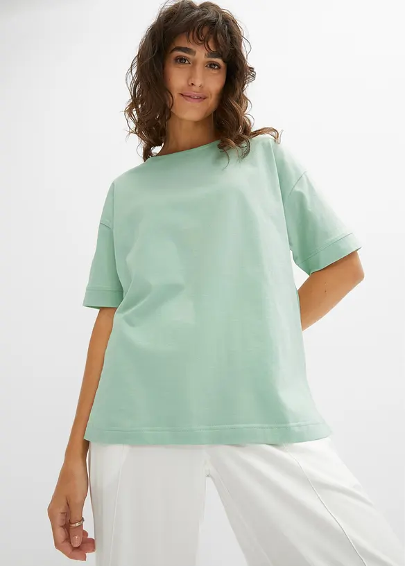 T-shirt oversize en coton avec fentes sur le côté, bonprix