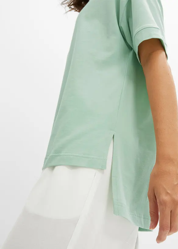 T-shirt oversize en coton avec fentes sur le côté, bonprix