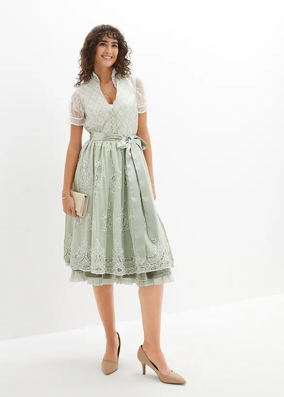 Blouse Dirndl avec manches en dentelle, bonprix