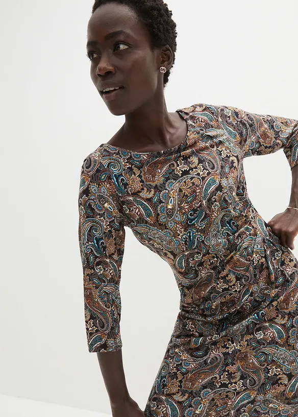 Robe en jersey à imprimé paisley, bonprix