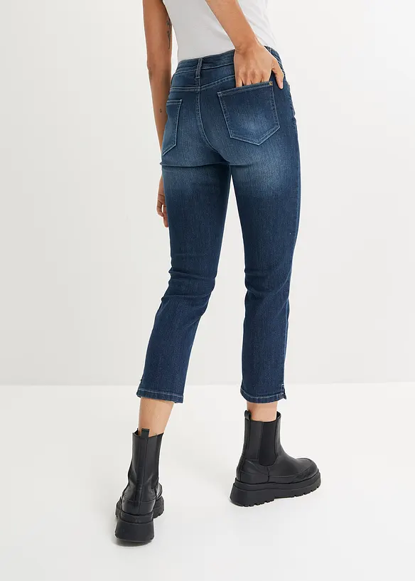 Jean 7/8 extensible, bas fendu, bonprix