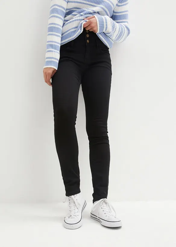 Jean skinny taille haute, thermique et sculptant, bonprix