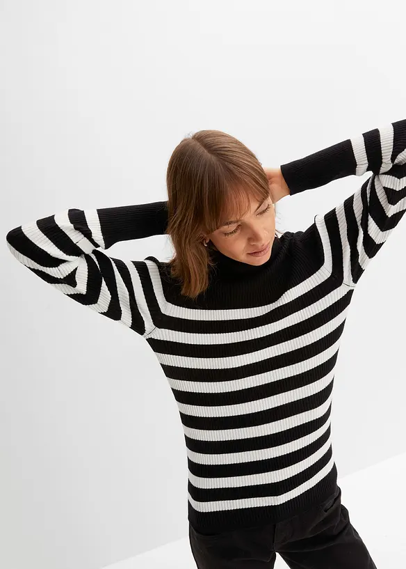 Pull col roulé en viscose mélangée, bonprix