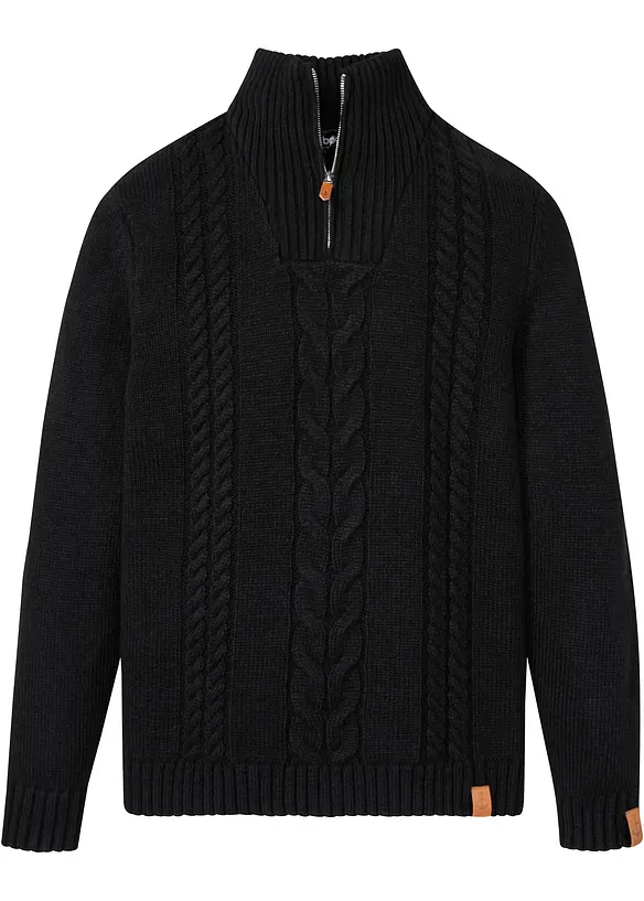Grobstrick Troyer Pullover mit Zopfmuster, bonprix