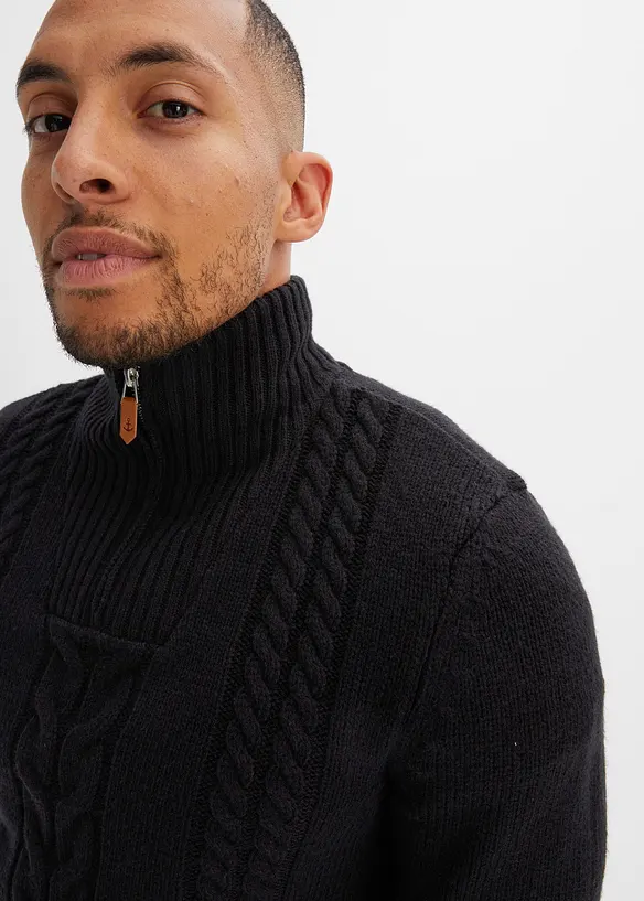 Grobstrick Troyer Pullover mit Zopfmuster, bonprix