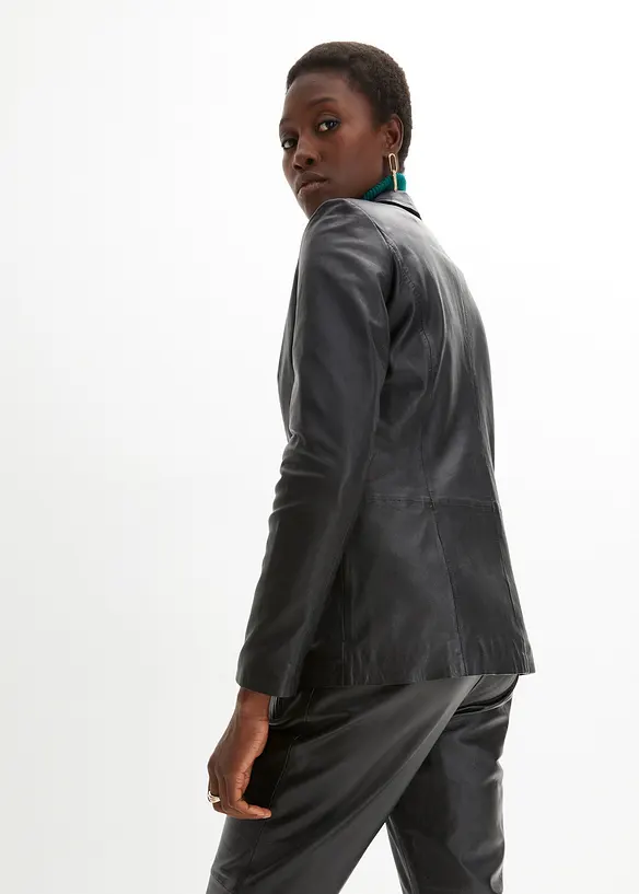 Blazer en cuir nappa d’agneau, bonprix