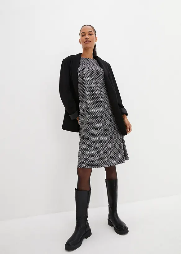 Punto di Roma-Kleid mit Jaquardmuster aus Viskose-Mix, bonprix