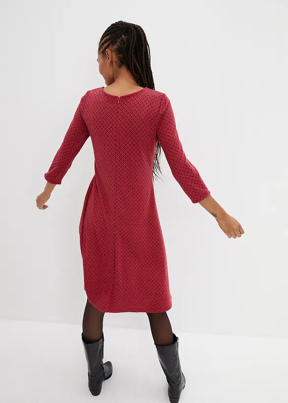 Robe en jersey milano de viscose mélangée avec motif jacquard, bonprix