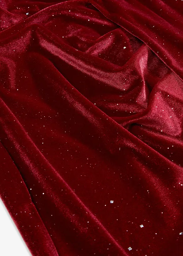Mini-robe en velours doux avec strass, bonprix