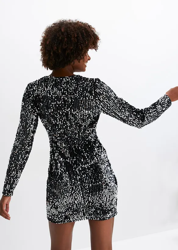 Robe à sequins en velours doux, bonprix