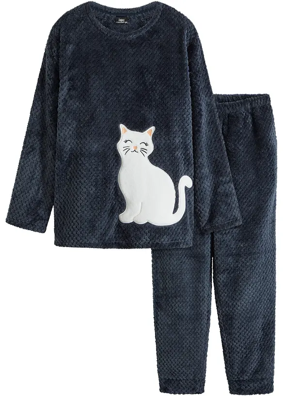 Pyjama en polaire texturée avec application, bonprix