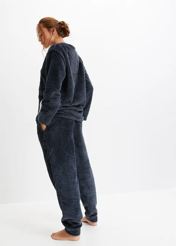 Pyjama en polaire texturée avec application, bonprix
