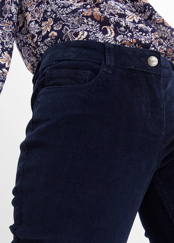 Pantalon bootcut en velours côtelé extensible, bonprix