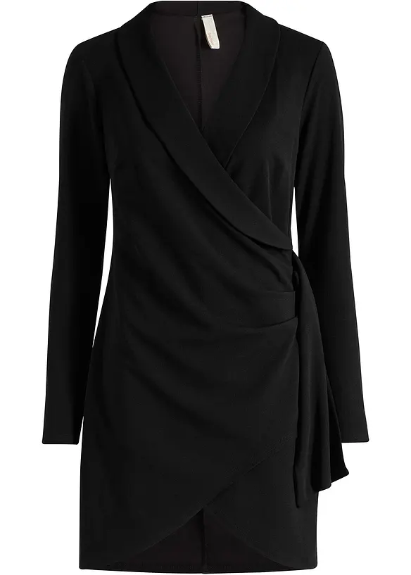 Robe courte en crêpe texturé, style portefeuille, bonprix