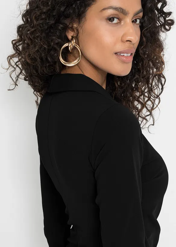 Robe courte en crêpe texturé, style portefeuille, bonprix