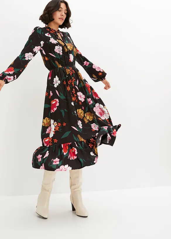 Midikleid aus fließender Viskose, bonprix