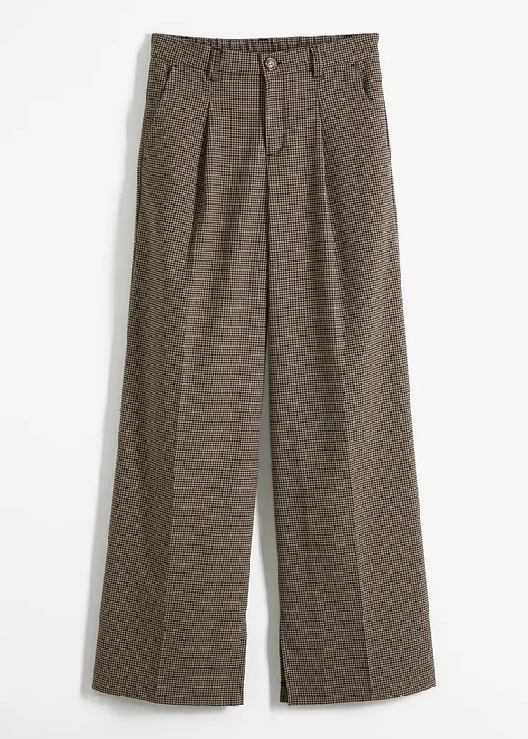 Pantalon à pinces et carreaux, chaîne amovible, bonprix
