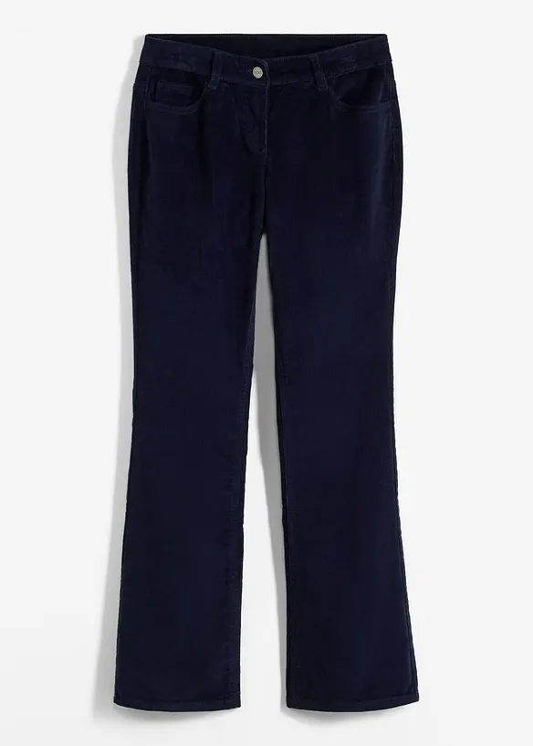 Pantalon bootcut en velours côtelé extensible, bonprix