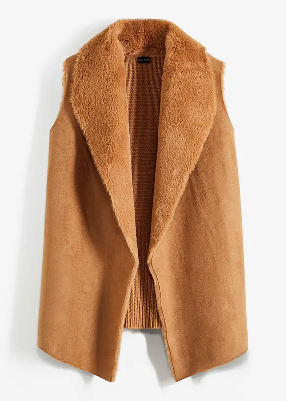 Gilet sans manches effet peau lainée, bonprix