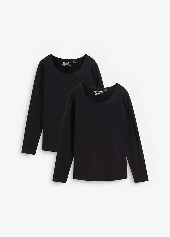 Lot de 2 T-shirts manches longues, bonprix