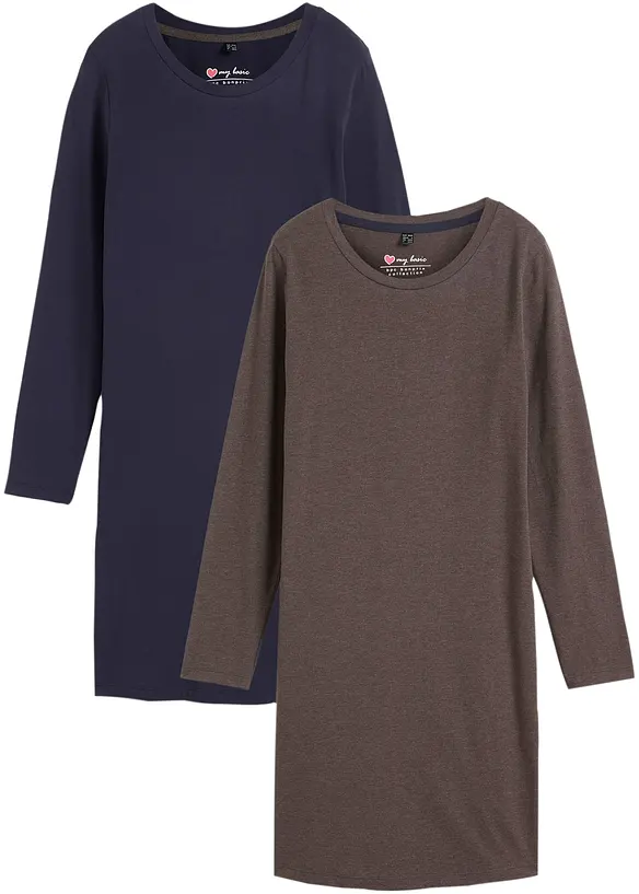 Robes en jersey coton extensible par lot de 2, bonprix