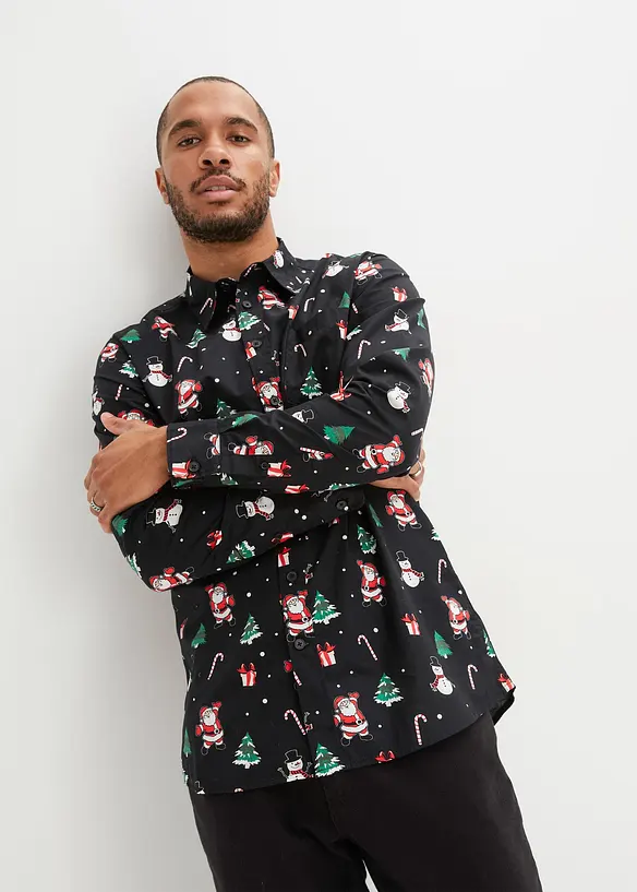 Chemise manches longues avec motif de Noël, bonprix