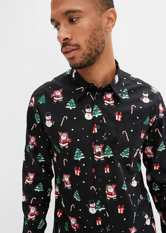 Chemise manches longues avec motif de Noël, bonprix