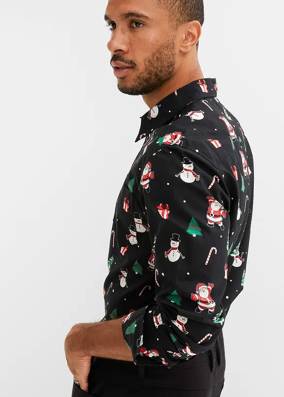 Chemise manches longues avec motif de Noël, bonprix