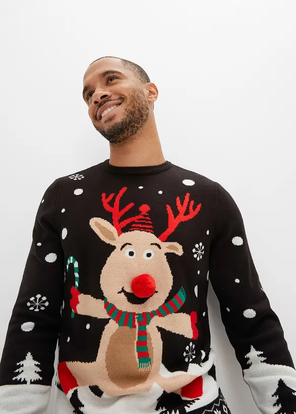 Feinstrickpullover mit Weihnachtsmotiv, bonprix