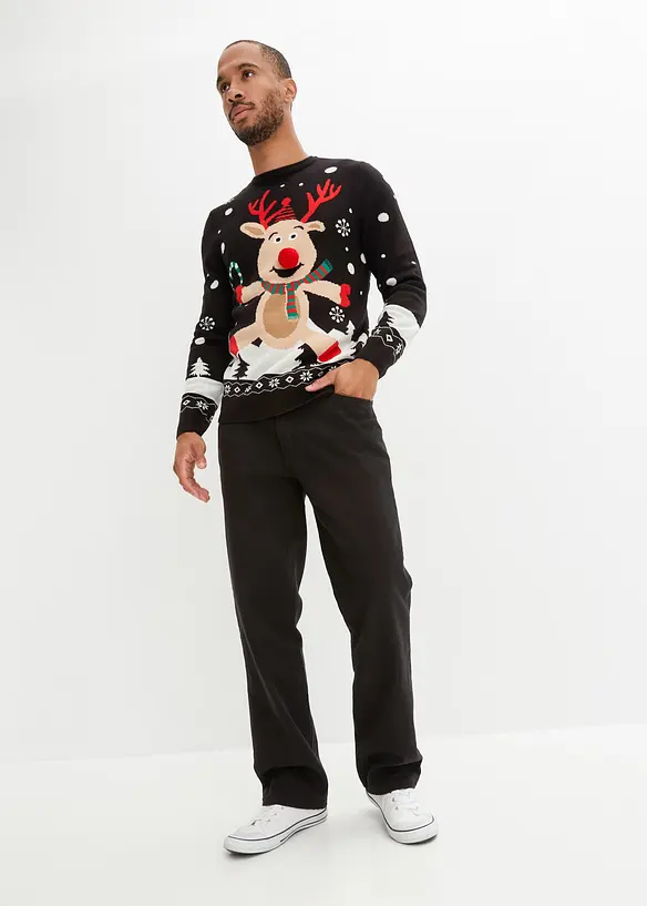 Feinstrickpullover mit Weihnachtsmotiv, bonprix