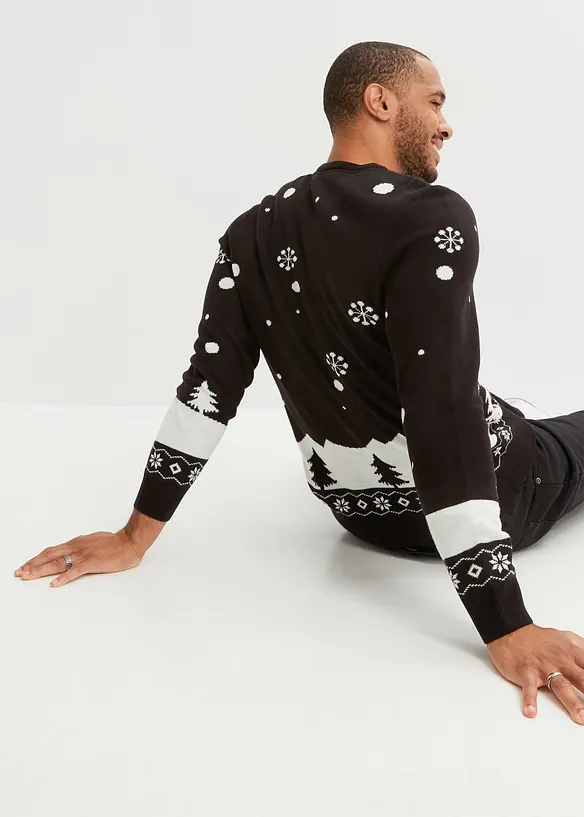 Feinstrickpullover mit Weihnachtsmotiv, bonprix